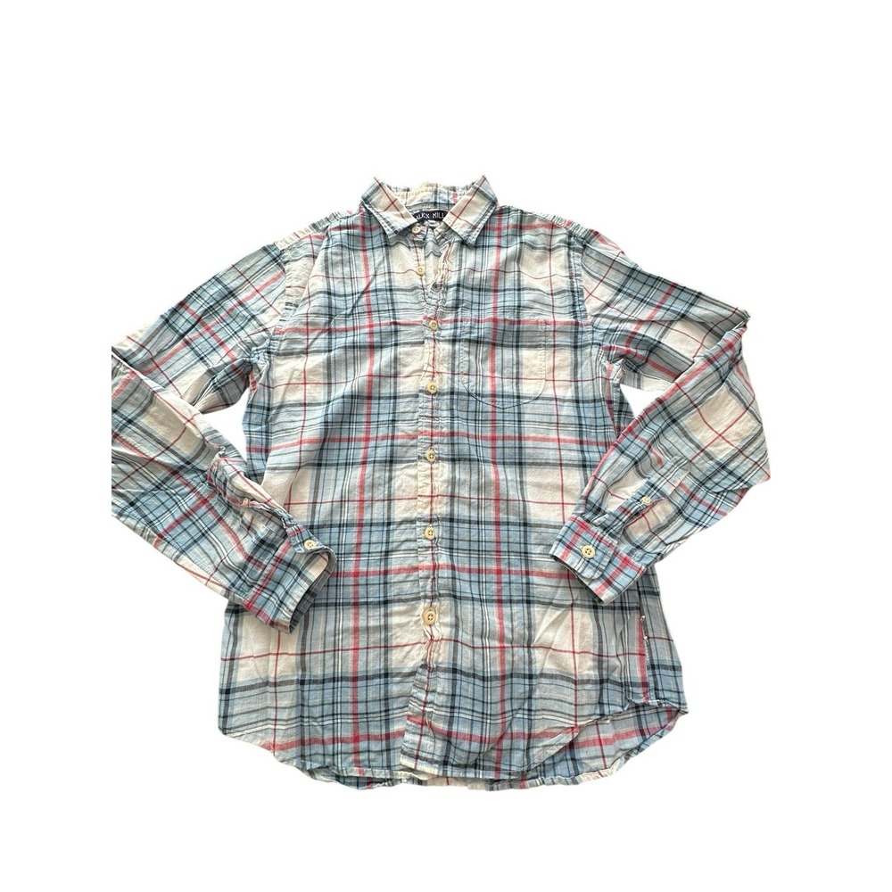 Alex Mill Twill Plaid Work Shirt Men's Size Small Blue Red White 100% Cotton #Y7
